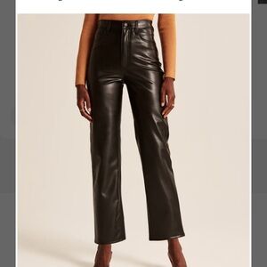 Abercrombie Vegan Leather Ankle Straight Pant